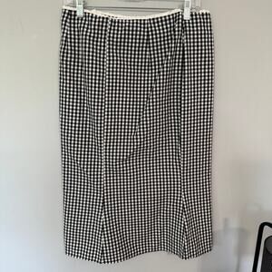 NEW Zara Gingham Checkered Print Pencil Skirt Women's Size Medium 100% Cotton